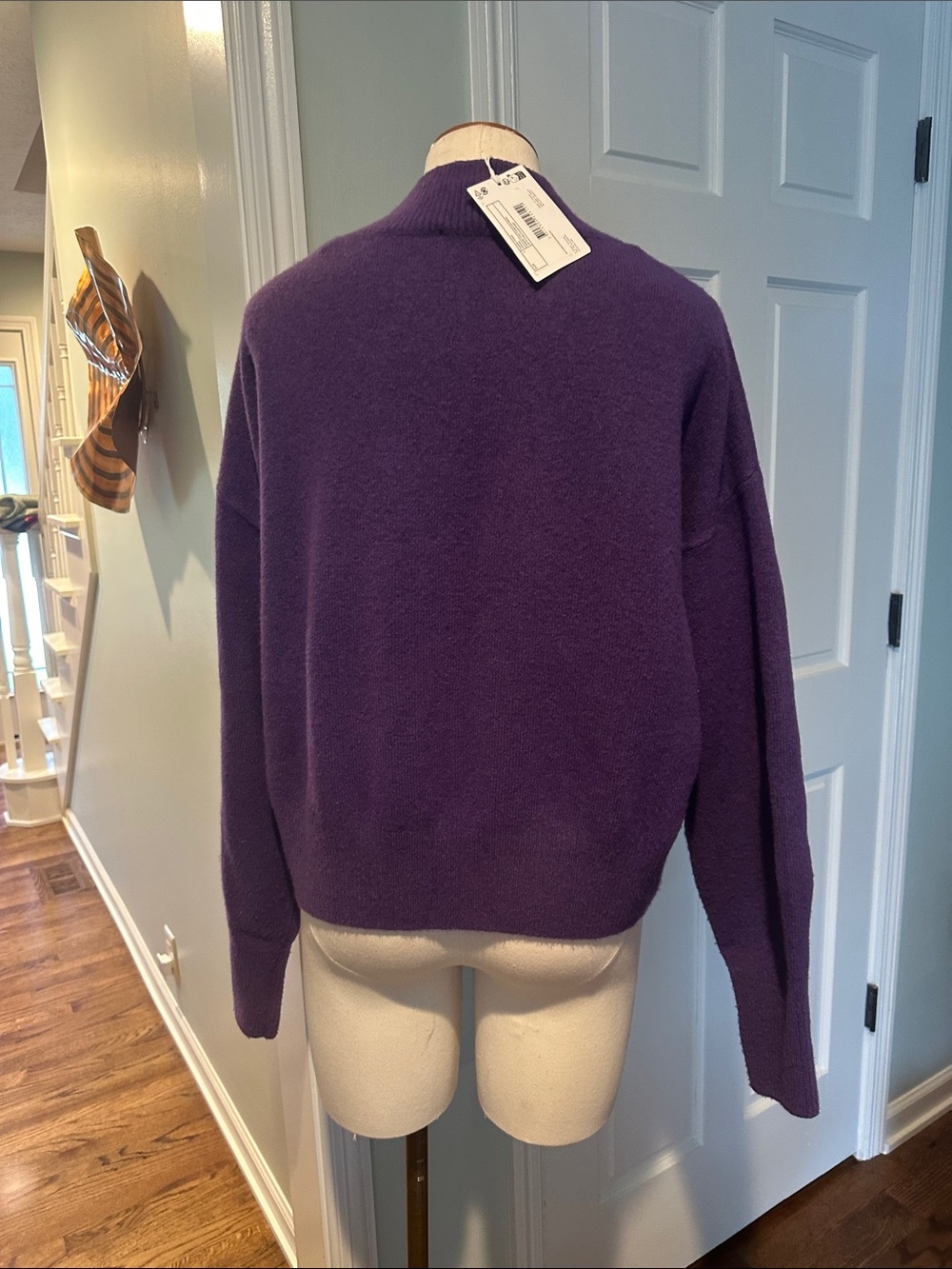 NWT Atelier & Other Stories Sz Large Cozy Mock Neck Sweater Deep Purple - Picture 3 of 7